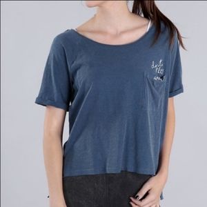 Avocado Do It With Love Hi Lo Tee Shirt Blue Size Small NEW Top Short Sleeve